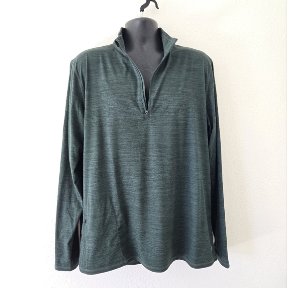 Vuori Men's Ease Performance Half Zip Long Sleeve Top Dark Green Color size XL - Picture 3 of 16